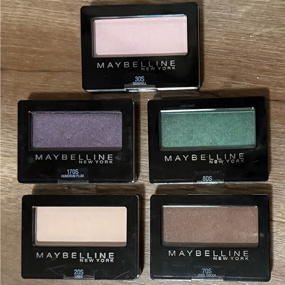 Maybelline Individual Eyeshadow Set - Seashell, Plum, Cool Cocoa, Green, Linen